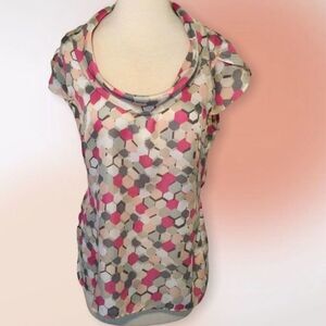 Banana Republic Semi Sheer‎ Geo Print Pullover Top Med